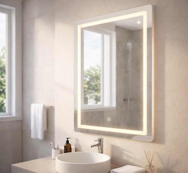 Koupelnové zrcadlo s LED osvětlením 50x70