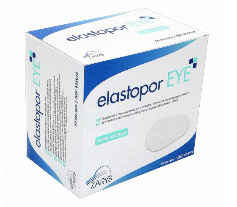 ZARYS International Group Elastopor Eye netkané oční krytí 5,8cm x 8,3cm, sterilní, 50ks