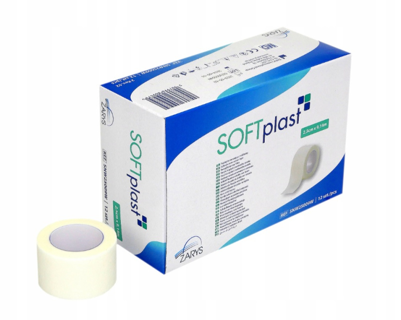 ZARYS International Group SOFTplast, papírová náplast na cívce, bílá, hypoalergenní, nesterilní, balení Varianta: 5cm x 9,14m