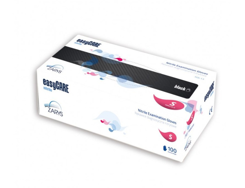 easyCARE by ZARYS easyCARE - nitrilové rukavice, bezpudr.,vel. XS,S,M,L,XL (100ks), černá, nesterilní Velikost: XS