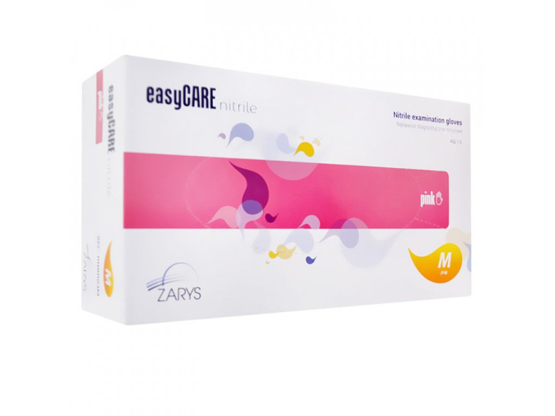 easyCARE by ZARYS easyCARE  - nitrilové rukavice, bezpudr., vel. XS, S, M, L, (100ks), růžová, nesterilní Velikost: XS
