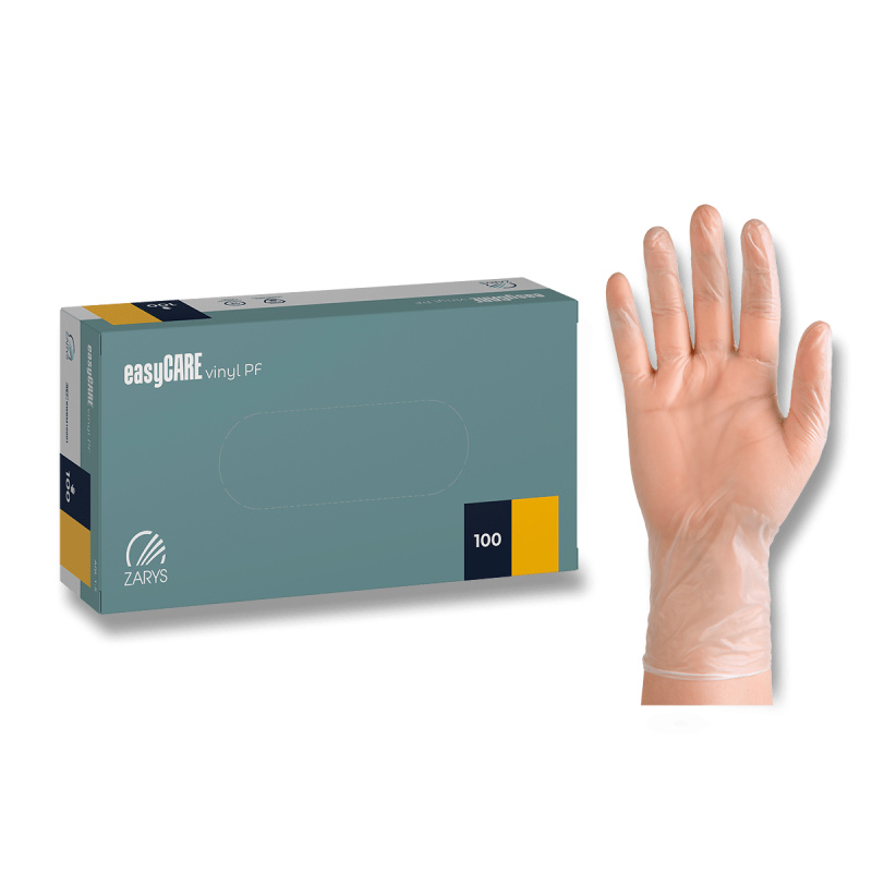 easyCARE vinyl PF - jednorázové vinylové rukavice - velikost M, 100 ks