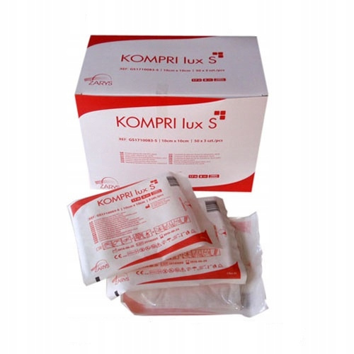 ZARYS International Group KOMPRI lux S - Komprese gázová bez RTG kontr. vlákna, sterilní, 17N, 12W, (5ks/bal) (20bal) Varianta: 10cm×10cm