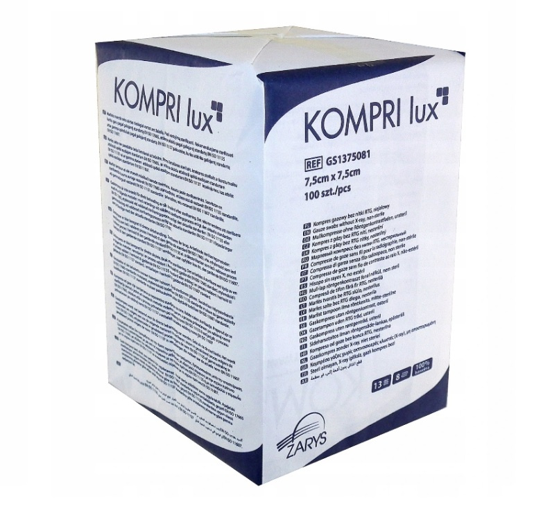 ZARYS International Group KOMPRI lux - Komprese gázová, 13N, 12W,5cm x 5cm, nesterilní (100/500ks) Počet kusů: 500