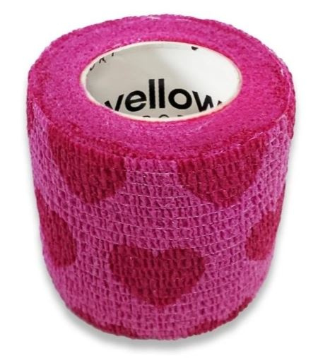 yellowSPORT by ZARYS yellowBAND Kohezivní obinadlo, 5cm x 4,5m, růžové se srdíčky
