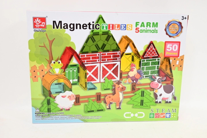 Magnetická stavebnice Klocki magnetyczne 50 dílků
