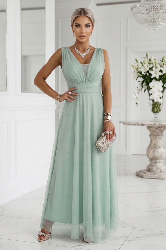 Numoco basic Numoco dámské šaty 637-5 Barva: Zelená, Velikost: UNI