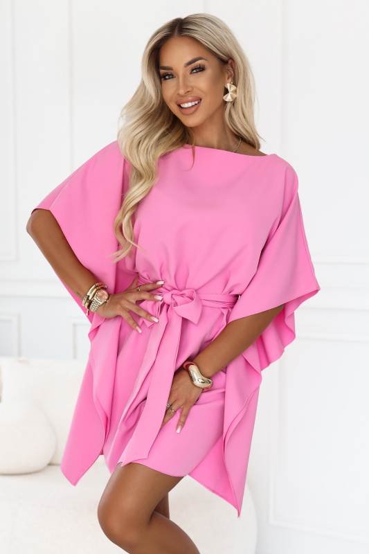 Numoco dámské šaty SOFIA 287-44 Barva: Růžová, Velikost: L/XL