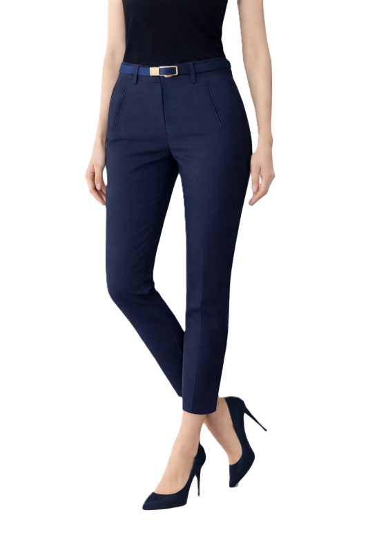 M.Sara - Women's 7/8 Chino Trousers + Belt - Dm2896j-11