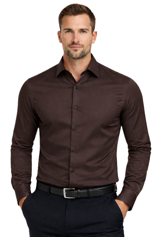 Espada - Pánská košile Regular Fit - hnědá