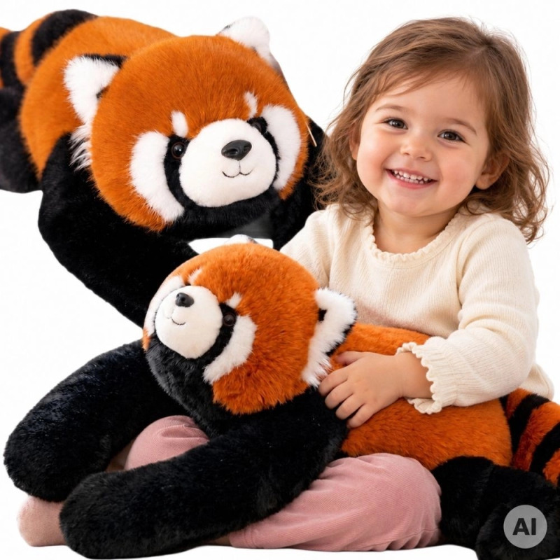 WOOPIE Zátěžová senzorická plyšová červená panda 1 kg