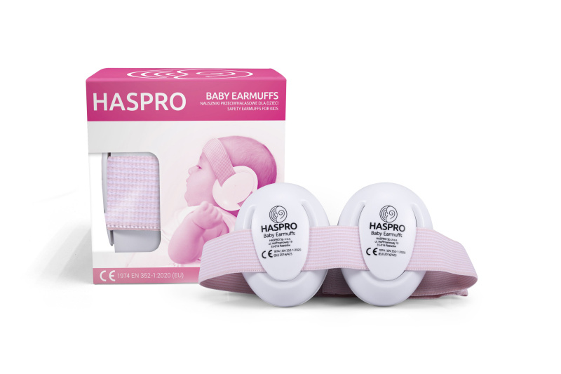 Haspro Hearing Protection BABY sluchátka na uši, 0m+, růžová