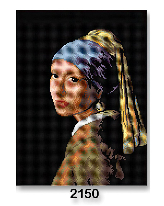 Stoklasa Vyšívací předloha, obrázek na vyšívání 70243/2150, J.Vermeer - Dívka s perlou, na černé, 30x40cm