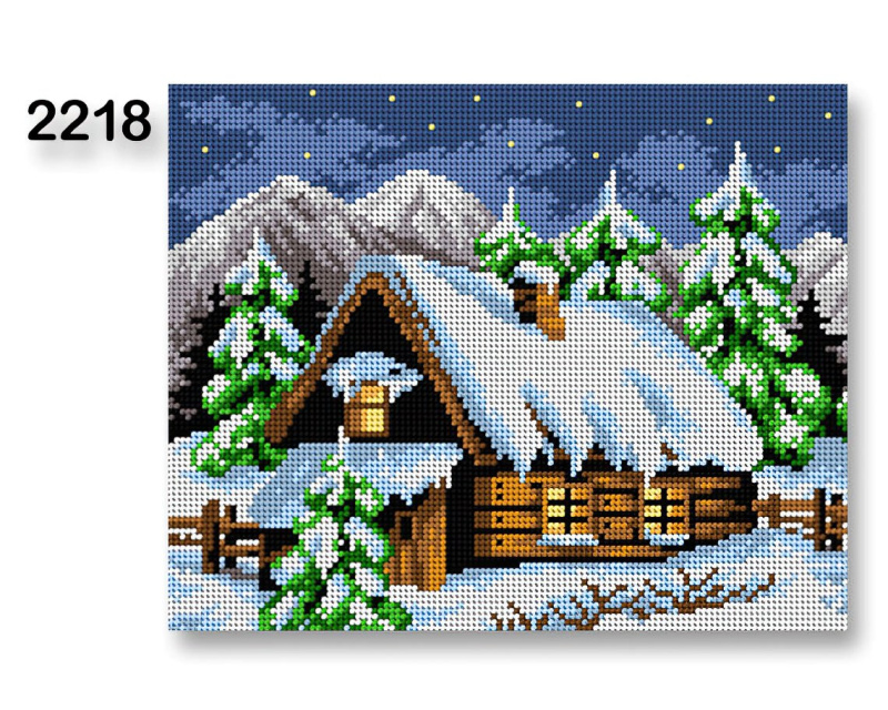 Stoklasa Vyšívací předloha, obrázek na vyšívání 70240/2218, zima 1, modrá, 24x30cm
