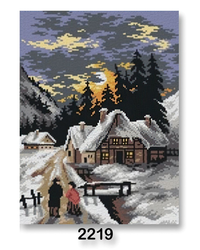 Stoklasa Vyšívací předloha, obrázek na vyšívání 70243/2219, zimní procházka, šedá, 30x40cm