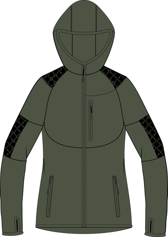 Dámská mikina s kapucí VIKING Yosemite Lady zelená Velikost: XL