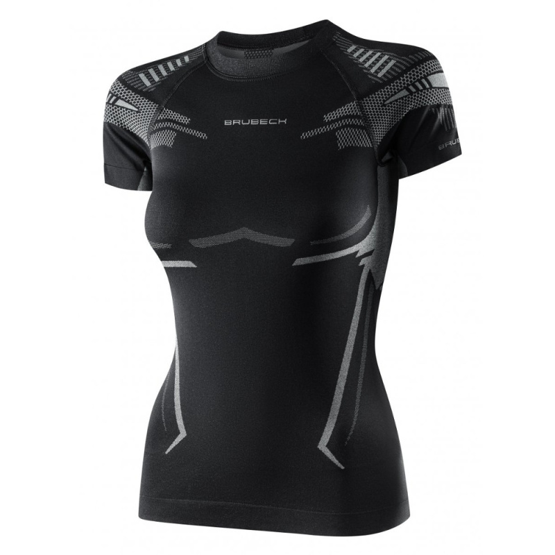 Dámské funkční triko Brubeck Dry s krátkým rukávem Black/Graphite M