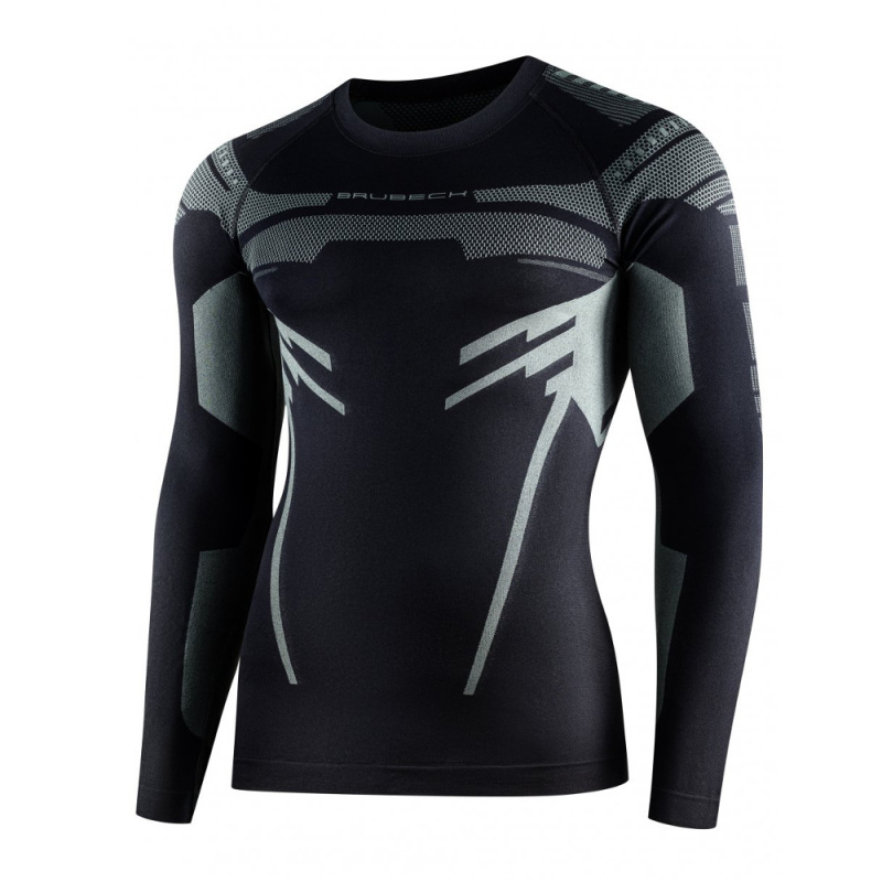 Pánské funkční triko Brubeck Dry s dlouhým rukávem Black/Graphite XXL