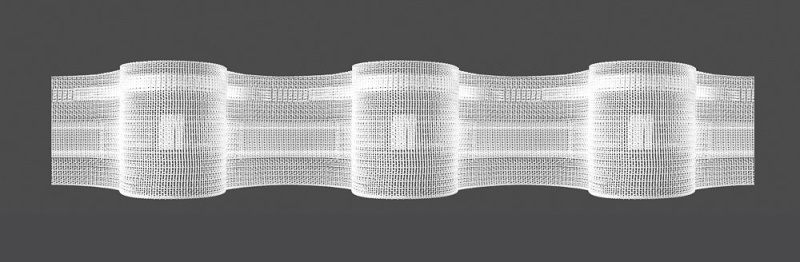 MAGAM Záclonová řasící páska, stuha 15.50.200.3, pravidelné vlnky se zadním řasením, řasení 1:2, transparentní, šířka 5cm (v metráži)