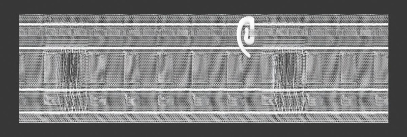 Záclonová řasící páska, stuha 13.85.000.2, multifunkční 4 v 1 (Ikea háčky), řasení univerzální a 1:2, průhledná, šířka 8,5cm (v metráži)