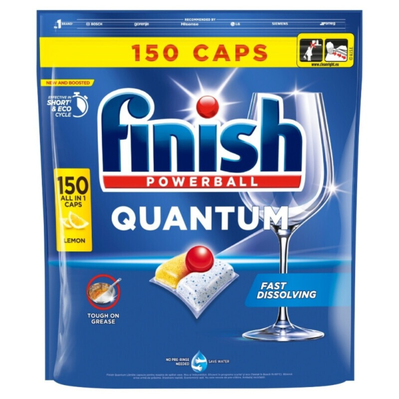 Tablety do myčky Finish Quantum All in 1 - Lemon Sparkle, 150 ks