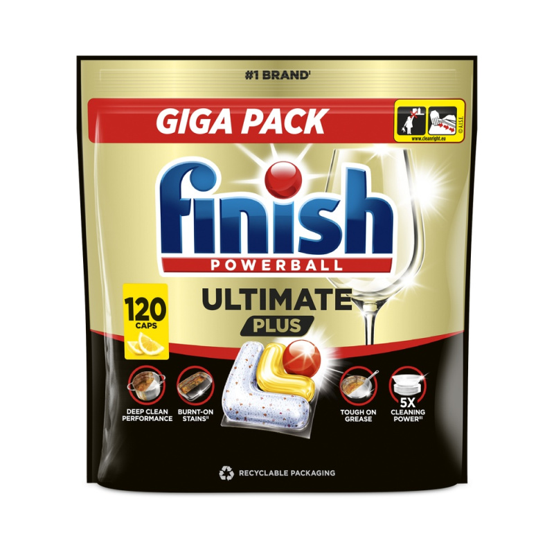 Finish Ultimate Plus kapsle do myčky nádobí - Lemon 120 ks