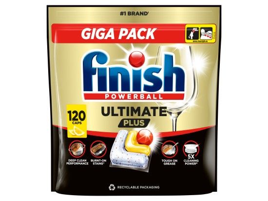 Finish Ultimate Plus kapsle do myčky nádobí - Lemon 120 ks