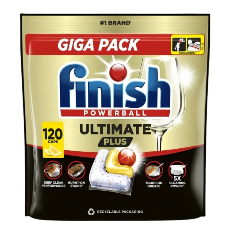 Finish Ultimate Plus kapsle do myčky nádobí - Lemon 120 ks