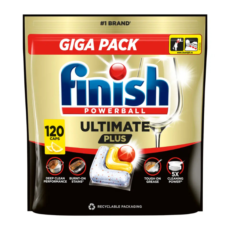 Finish Ultimate Plus kapsle do myčky nádobí - Lemon 120 ks