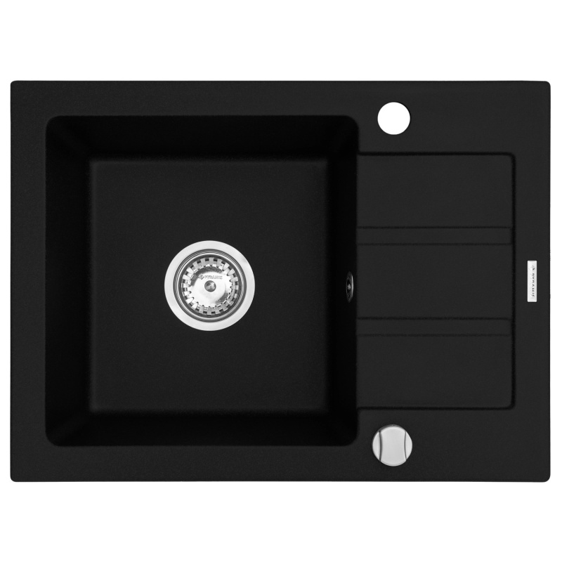 Pyramis Vestavný dřez Athena 1B 1D, pyragranite, černá, 62 x 44 x 19 cm