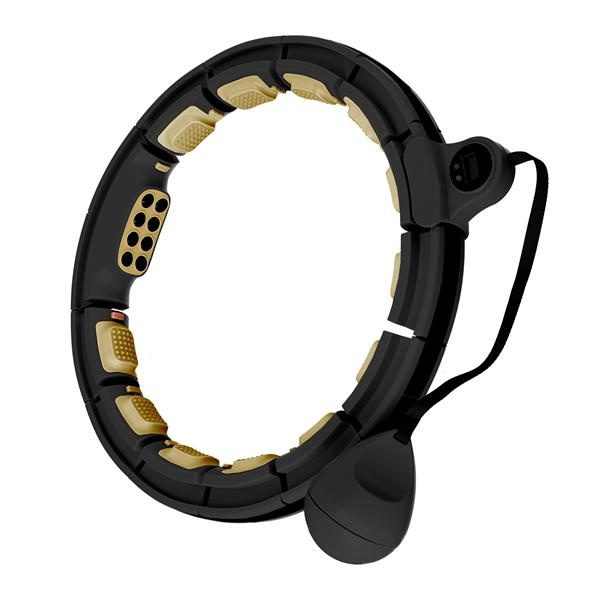 HHM13 ČERNÁ HULA HOOP OBRUČ SE ZÁVAŽÍM, MAGNETY A POČÍTADLEM HMS