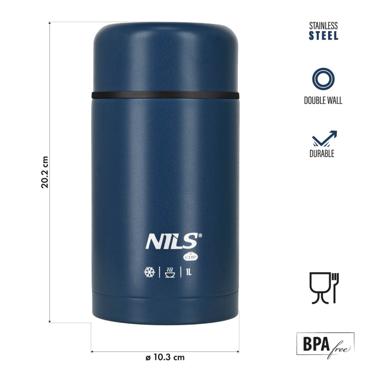 Nils Camp Termoska na jídlo NC3802 modrá 1000 ml