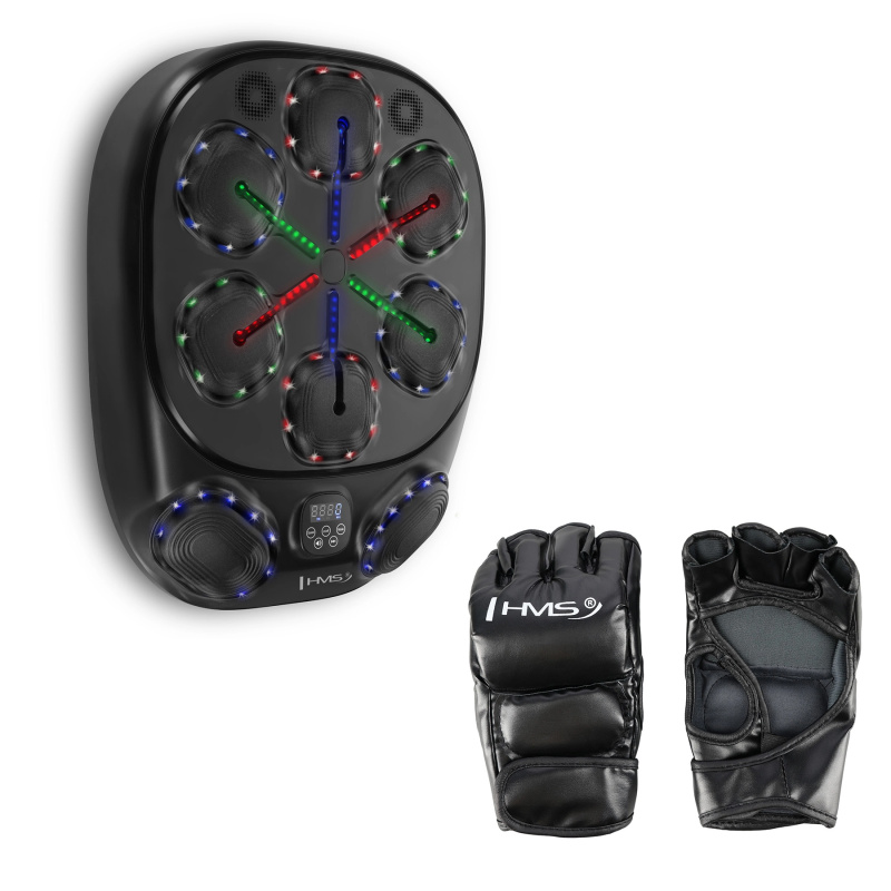 Elektronický boxerský terč s LED, Bluetooth a rukavicemi HMS TB10