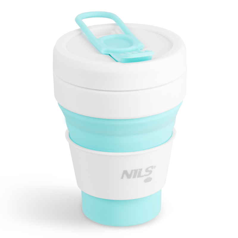 Skládací silikonový hrnek NILS Camp 355 ml mátový