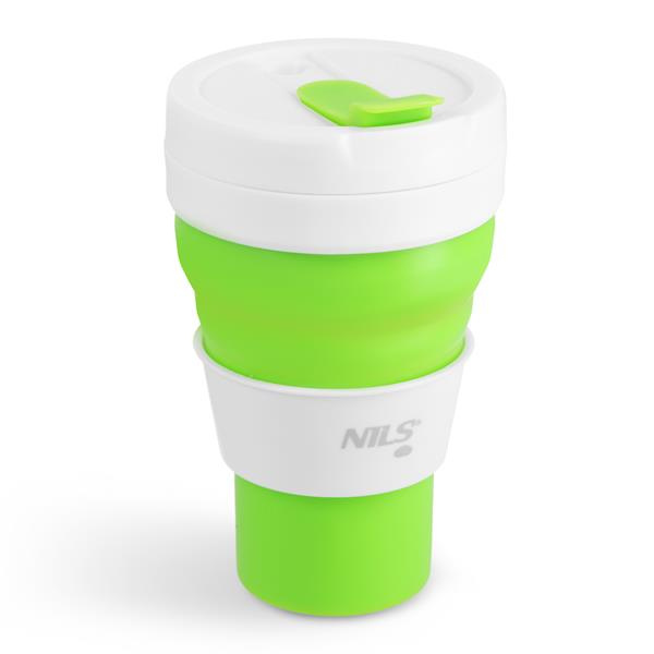 Skládací silikonový hrnek 600 ml světle zelený NILS Camp