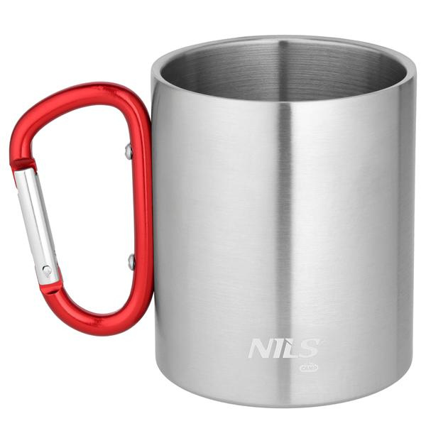 Bino Kempingový hrnek NILS Camp NC17110 s karau červený 300 ml