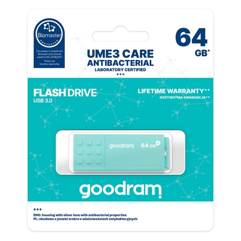 Flash disk GOODRAM UME3 Care 64GB USB 3.0 (chráněno technologií Biomaster)