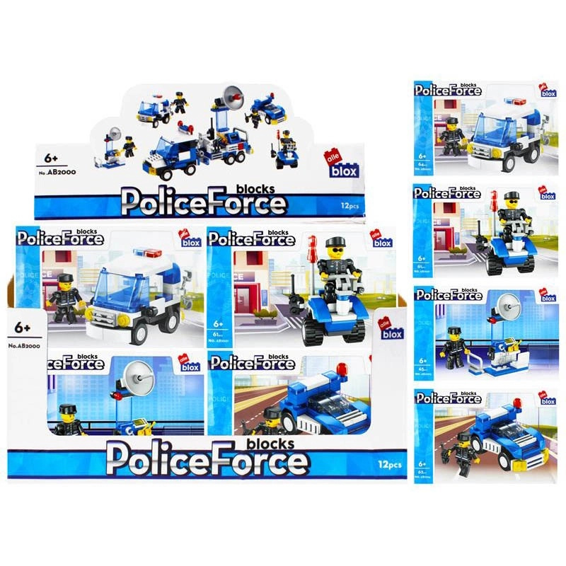 Stavebnice policejní vozidlo s figurkou – 4 varianty