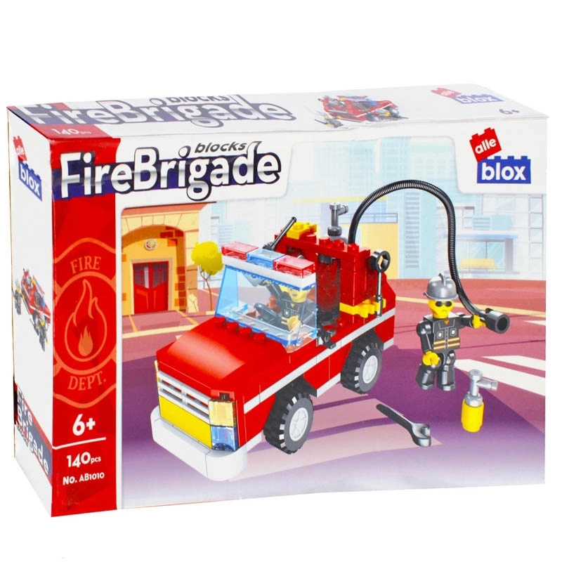 Stavebnice požární jednotka – hasičské auto s hadicí a figurkami