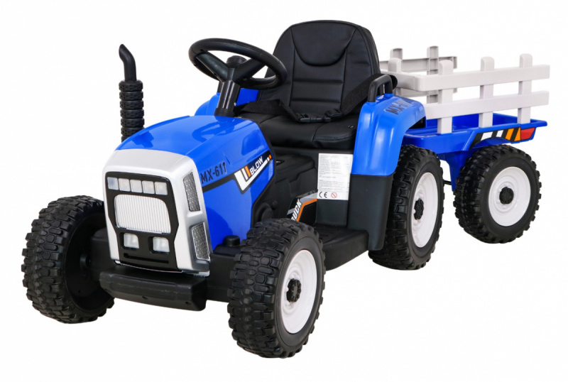 Tomido elektrický Traktor s vlečkou modrá