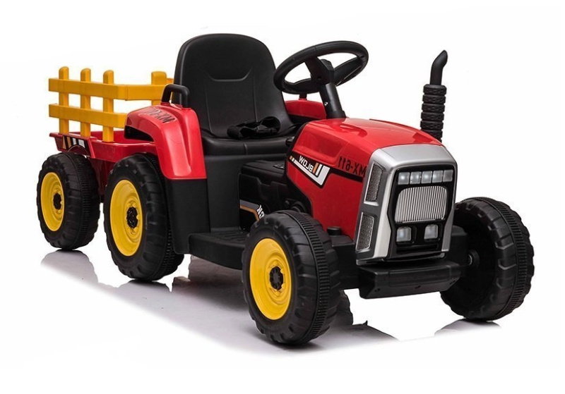 Tomido elektrický Traktor s vlečkou červená