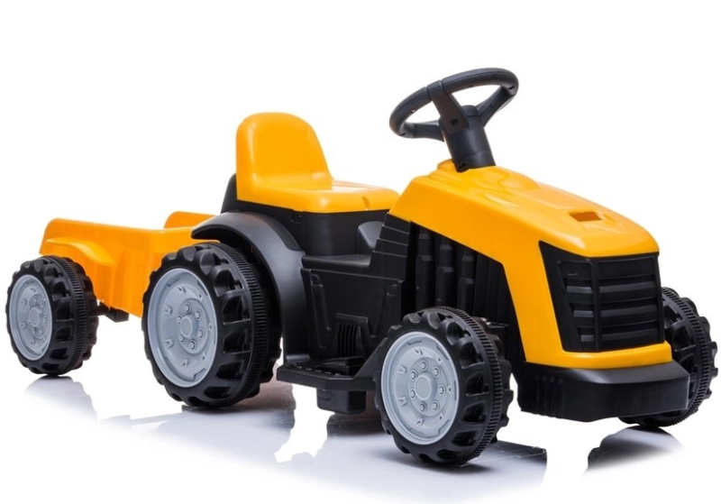Traktor s přívěsem na akumulátor žlutý