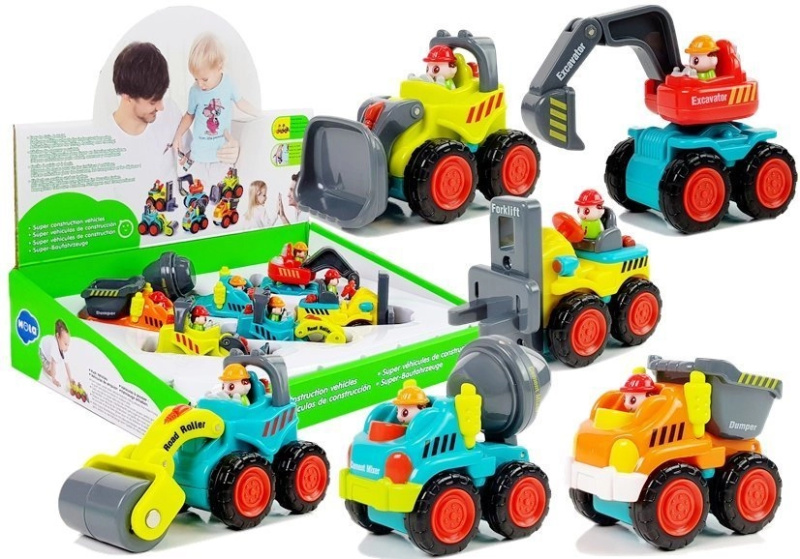 Lean Toys Stavební hračka pro batolecí míchačku na beton bagr