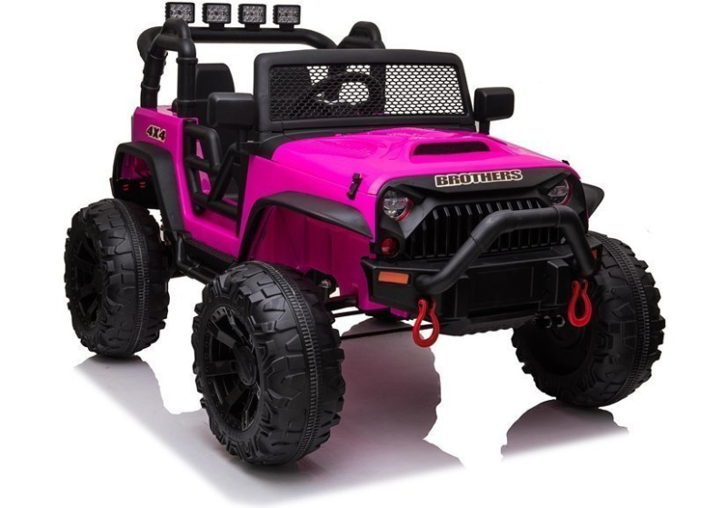 LEAN CARS Elektrické autíčko Jeep Brothers růžové 24V 2x200W