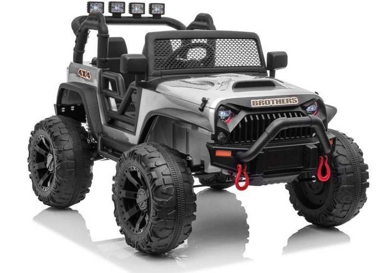 Elektrické autíčko Jeep Brothers lakované stříbrné