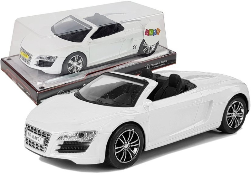 LEAN Toys Autíčko s tahacím kabrioletem bílé 1:18