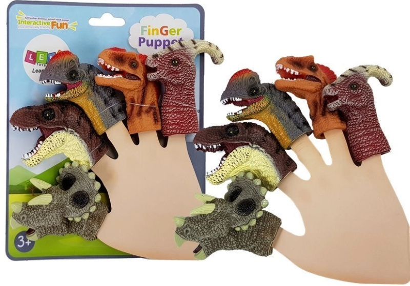 LEAN Toys Překryvy na prstech Dinosauři 5 prvků