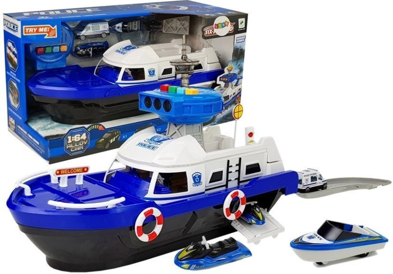 LEANToys Policejní dopravní člun se zvuky a světly