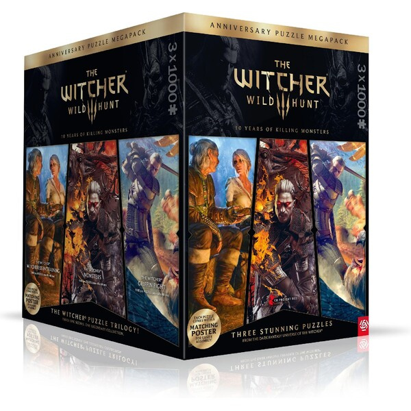 The Witcher 3: Wild Hunt 10 Years of Killing Monsters Puzzle Trilogy 3x1000 Vícebarevná