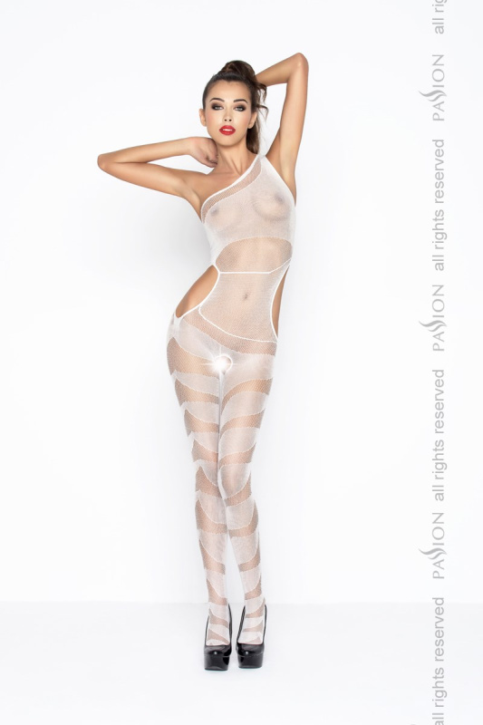Passion BS041 white - Bodystocking Barva: Bílá, Velikost: S/L
